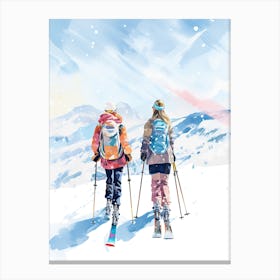 Heavenly Mountain   California Nevada Usa, Ski Resort Illustration 2 Canvas Print