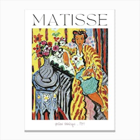 Henri Matisse The Yellow Odalisque 1937 in HD Abstract Impressionism Vibrant Colorful Wall Art Prints Labelled Original Remastered High Resolution Canvas Print