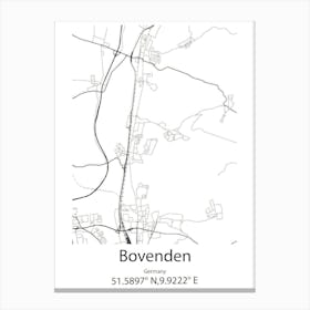 Bovenden,Germany Minimalist Map Canvas Print