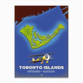 Toronto Islands travel map Canvas Print