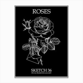 Roses Sketch 36 Poster Inverted Canvas Print