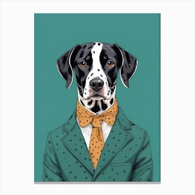 Dalmatian Dog Portrait In A Suit (28) Canvas Print