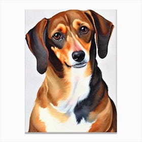Dachshund 2 Watercolour dog Canvas Print