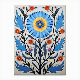 Flower Motif Painting Cornflower 2 Canvas Print