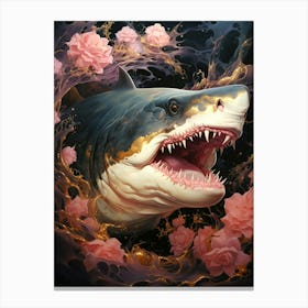 Floral Fantasy Shark Canvas Print