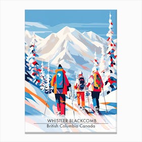 Whistler Blackcomb   British Columbia Canada, Ski Resort Poster Illustration 2 Canvas Print