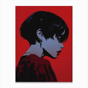 Girl With Black Hair Canvas Print