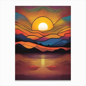 Sunset Over Water Canvas Print