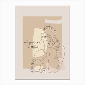 All You Need Is Coffee Canvas Print