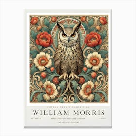 William Morris inspired owl print 4 Canvas Print