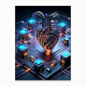 Futuristic Digital Network Laid Out In A Technologically Advanced Design Setting Interlacing Wires (5) Canvas Print