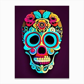 Dead Inspired Skull 3 Pop Art Canvas Print