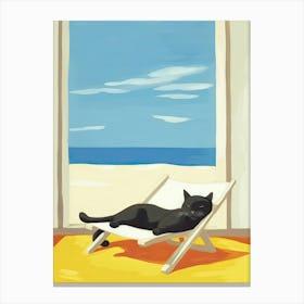 Cat Sunbathing Panting Canvas Print
