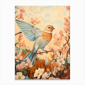 American Goldfinch 2 Detailed Bird Painting Canvas Print