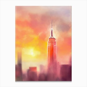 New York City Watercolor Painting Canvas Print