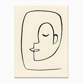 Drawing Of A Face Canvas Print