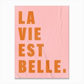 La Vie Est Belle In Pink Nude Canvas Print