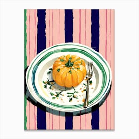A Plate Of Pumpkins, Autumn Food Illustration Top View 20 Canvas Print