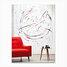 Abstract Design Featuring A Collection Of Organic Marks Circular Strokes Meeting Atcdoticals Empha (2) Canvas Print