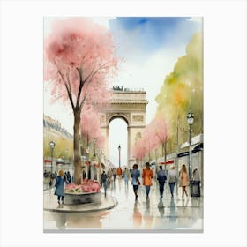 Champs-Elysées Avenue. Paris. The atmosphere and manifestations of spring. 7 Canvas Print