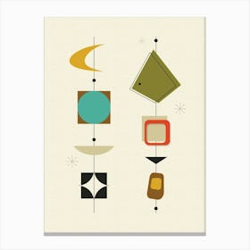 Mid Century Modern Abstract Shapes Pattern 3 Canvas Print