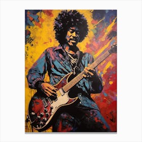 Jimi Hendrix Colourful 6 Canvas Print