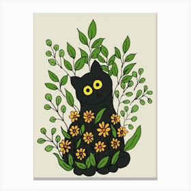 Cats and flowers Canvas Print