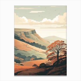 Peak District National Park England 4 Hiking Trail Landscape Canvas Print