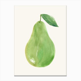 Green Pear Fruit Watercolor Painting Minimalist Kitchen Print Canvas Print