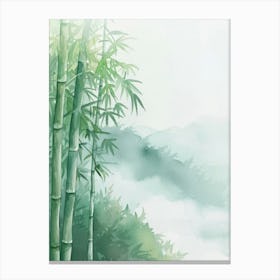 Bamboo Tree Atmospheric Watercolour Painting 8 Canvas Print