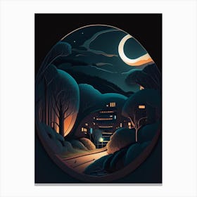 Nighttime Comic Space Space Canvas Print