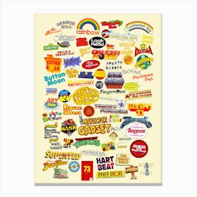 80s Kids TV Logos - 1980s Nostalgia Art Print Canvas Print