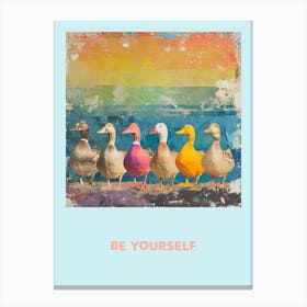 Be Yourself Rainbow Poster 4 Canvas Print