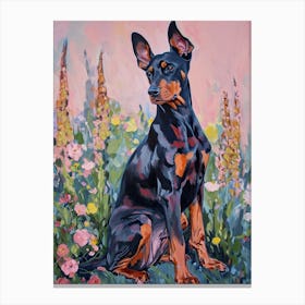 Doberman Pinscher Acrylic Painting 4 Canvas Print