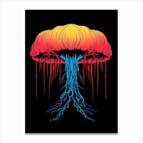 Upside Down Jellyfish Pop Art Style 3 Canvas Print
