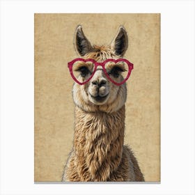 Llama In Glasses 1 Canvas Print