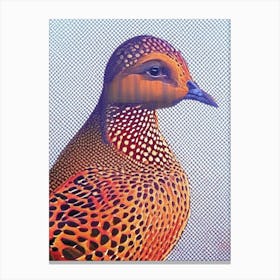 Partridge Pointillism Bird Canvas Print