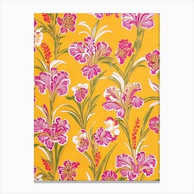 Iris Floral Print Warm Tones1 Flower Canvas Print