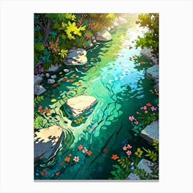 River In The Forest 1 Canvas Print