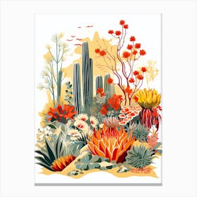 Desert Botanical Garden Usa Modern Illustration 2 Canvas Print
