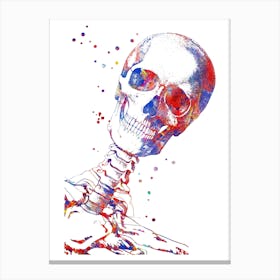 Skull Watercolor 1 Canvas Print