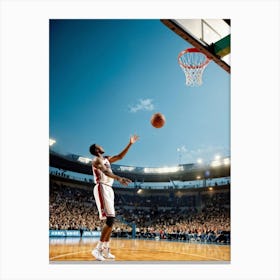 Basketball Player Dunks The Ball 5 Canvas Print