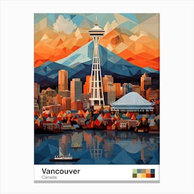 Vancouver, Canada, Geometric Illustration 1 Poster Canvas Print