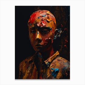 Boy With Paint On His Face Canvas Print