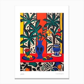 London United Kingdom Matisse Style 2 Watercolour Travel Poster Canvas Print
