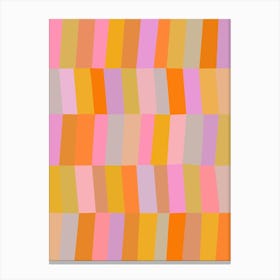 Playful Aesthetic Whimsical Geometric Shapes in Lavender Purple and Yellow Orange Canvas Print