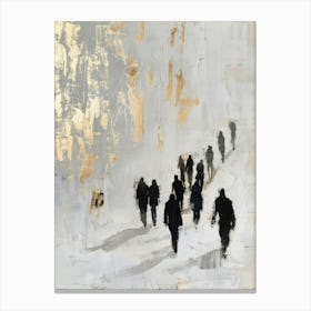 People Walking In The Snow 1 Canvas Print