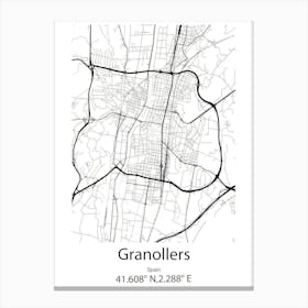 Granollers,Spain Minimalist Map Canvas Print