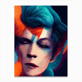 Bowie Moonage Daydream Ziggy Stardust Portrait Canvas Print