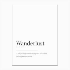 Wanderlust Definition Canvas Print